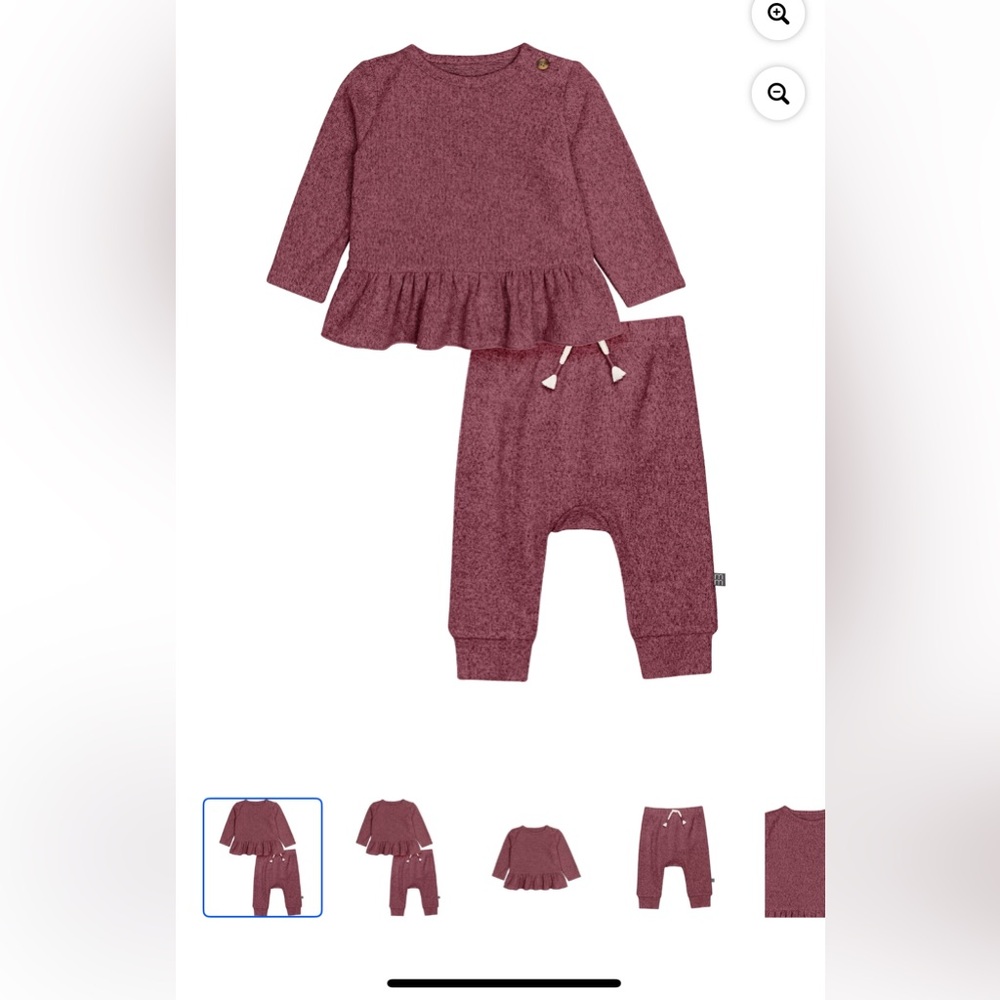 Modern Moments Burgundy Peplum Top and Pants Set